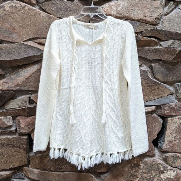 NWT PRANA Shelby Poncho Knit Top Cream L - Picture 2 of 9